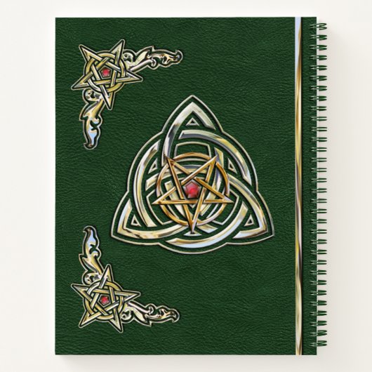 Green and Gold Book of Shadows Notizbuch (Rückseite)