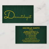 Green and Gold Business Card für Dermatologen Visitenkarte (Vorne/Hinten)