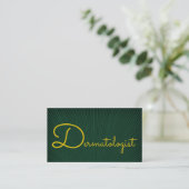 Green and Gold Business Card für Dermatologen Visitenkarte (Stehend Vorderseite)