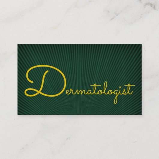 Green and Gold Business Card für Dermatologen Visitenkarte (Vorderseite)