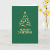 Green and Gold Christmas Card Karte (Gelbe Blume)