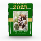 Green and Gold Class of 2023 Abschluss Memento Fotoblock (Vorderseite)
