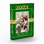 Green and Gold Class of 2023 Abschluss Memento Fotoblock (Links)