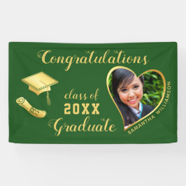 Green and Gold Class of 2025 Abschluss Foto Banner