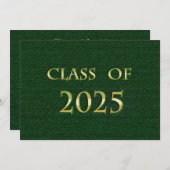 Green and Gold Class of 2025 Card Einladung (Vorne/Hinten)