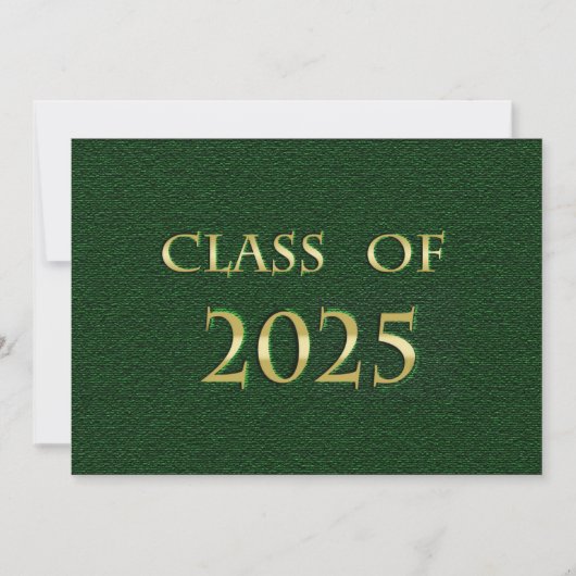 Green and Gold Class of 2025 Graduation Party Card Einladung (Vorderseite)
