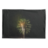Green and Gold Fireworks Holiday Celebration Kissenbezug (Rückseite)