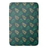 Green and Gold Glitzer auf tropischen Blätter Badematte (Vorderseite Vertikal)