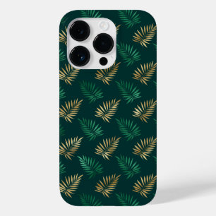 Green and Gold Glitzer auf tropischen Blätter Case-Mate iPhone 14 Pro Hülle