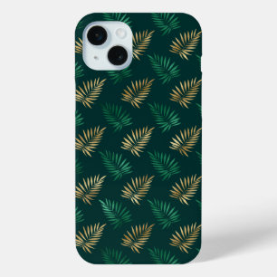 Green and Gold Glitzer auf tropischen Blätter Case-Mate iPhone Hülle