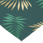 Green and Gold Glitzer auf tropischen Blätter Großer Tischläufer (Ecke)