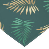 Green and Gold Glitzer auf tropischen Blätter Mittelgroßer Tischläufer (Ecke)