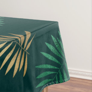 Green and Gold Glitzer auf tropischen Blätter Tischdecke