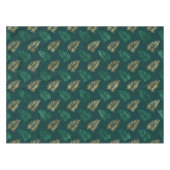 Green and Gold Glitzer auf tropischen Blätter Tischdecke (Vorderseite (Horizontal))