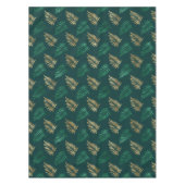 Green and Gold Glitzer auf tropischen Blätter Tischdecke (Vorderseite)