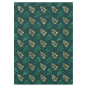 Green and Gold Glitzer auf tropischen Blätter Tischdecke (Vorderseite)