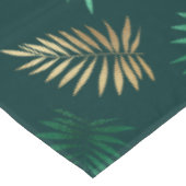 Green and Gold Glitzer auf tropischen Blätter Tischdecke (Schrägansicht)