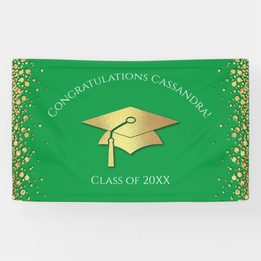 Green and Gold Graduation Banner (Horizontal)