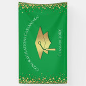 Green and Gold Graduation Banner (Vertikal)
