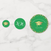 Green and Gold Graduation Konfetti (Rückseiten)