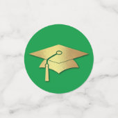 Green and Gold Graduation Konfetti (Klein Vorderseite)