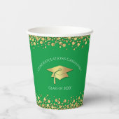 Green and Gold Graduation Pappbecher (Rückseite)