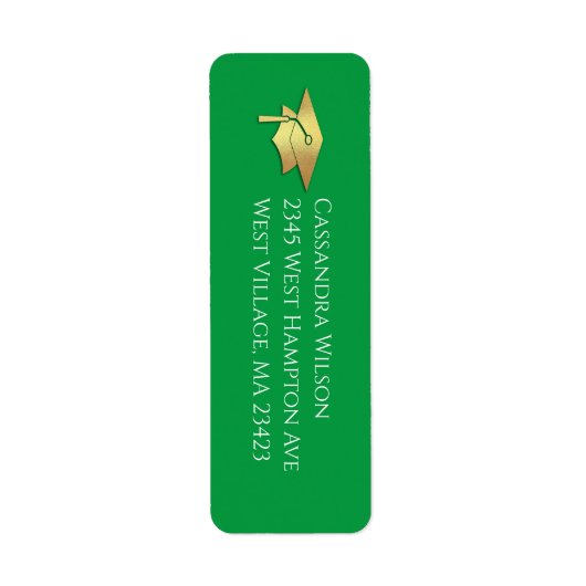 Green and Gold Graduation Return Address (Vorne)