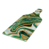 Green and gold liquid marble abstract schneidebrett (Ecke)