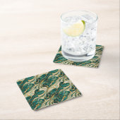 Green and gold marble design coasters rechteckiger pappuntersetzer (Vor Ort)
