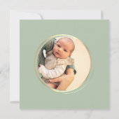 Green and Gold Minimalist Baptism Dankeskarte (Rückseite)