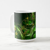 Green and Gold Modern Abstract Flower Kaffeetasse (Vorderseite Links)