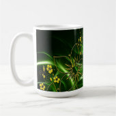 Green and Gold Modern Abstract Flower Kaffeetasse (Links)