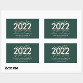green and gold modern script stylish graduation rechteckiger aufkleber (Blatt)