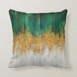 Green and gold motion abstract kissen