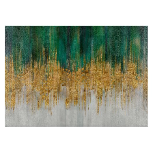 Green and gold motion abstract schneidebrett (Vorderseite)