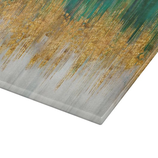 Green and gold motion abstract schneidebrett (Ecke)