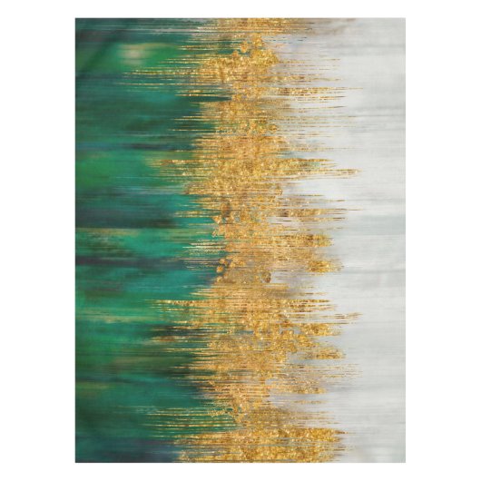 Green and gold motion abstract tischdecke (Vorderseite)
