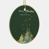 Green and Gold Pine Tree Christmas Ornament (Rechts)