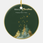 Green and Gold Pine Tree Christmas Ornament (Hinten)