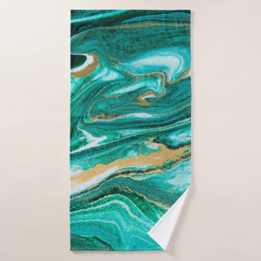 Green and gold ripple of agate background. Golden Badehandtuch (Badehandtuch)