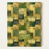 Green and Gold Squares Chiyogami Planner Planer (Rückseite)