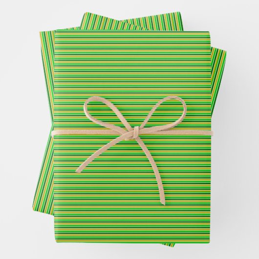Green and Gold Striped Geschenkpapier Set (Beispiel)