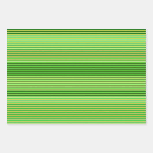 Green and Gold Striped Geschenkpapier Set (Vorderseite)