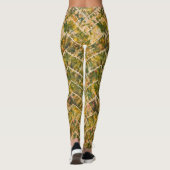 Green and Gold Tie Dye Chevron Pattern Leggings (Rückseite)