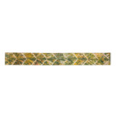 Green and Gold Tie Dye Chevron Pattern Satinband (Vorderseite)
