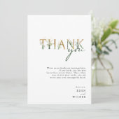 Green and Gold Vertical Baby Shower Vielen Dank Dankeskarte (Stehend Vorderseite)