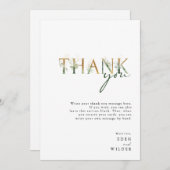 Green and Gold Vertical Baby Shower Vielen Dank Dankeskarte (Vorne/Hinten)