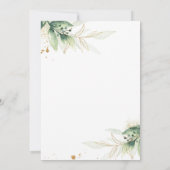 Green and Gold Virtual Baby Dusche Einladung (Rückseite)