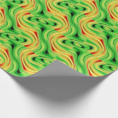 green and golden chrome waves geschenkpapier (Ecke)