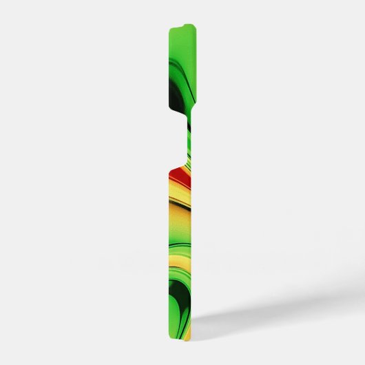 green and golden chrome waves iPhone hülle (Rechte Seite)